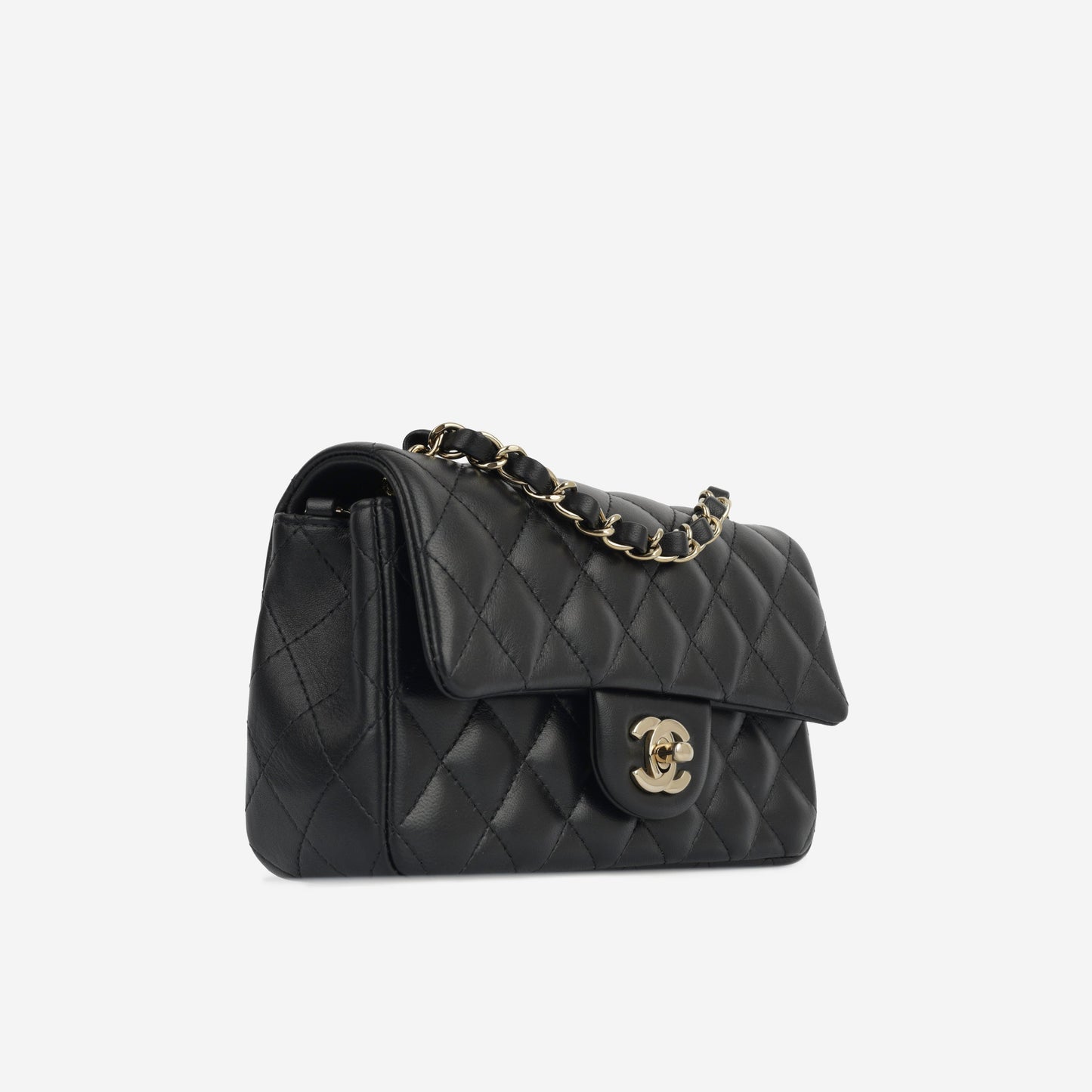 Chanel Classic Flap Lambskin Black Shoulder Bag Style 127