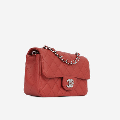 Chanel Classic Flap Lambskin Silver Shoulder Bag Style 21