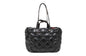 Chanel Black Bubble Quilted Lambskin Leather Large Tote