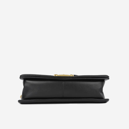 Chanel Boy Bag Lambskin Black Shoulder Bag Style 28