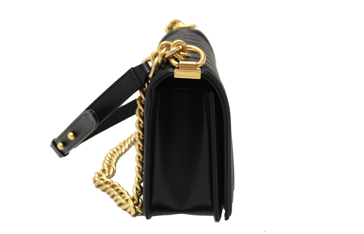 Chanel Boy Medium Quilted Lambskin Leather Black Shoulder Bag Style