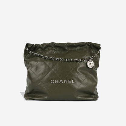 Chanel Chanel 22 Calfskin Silver Tote Bag