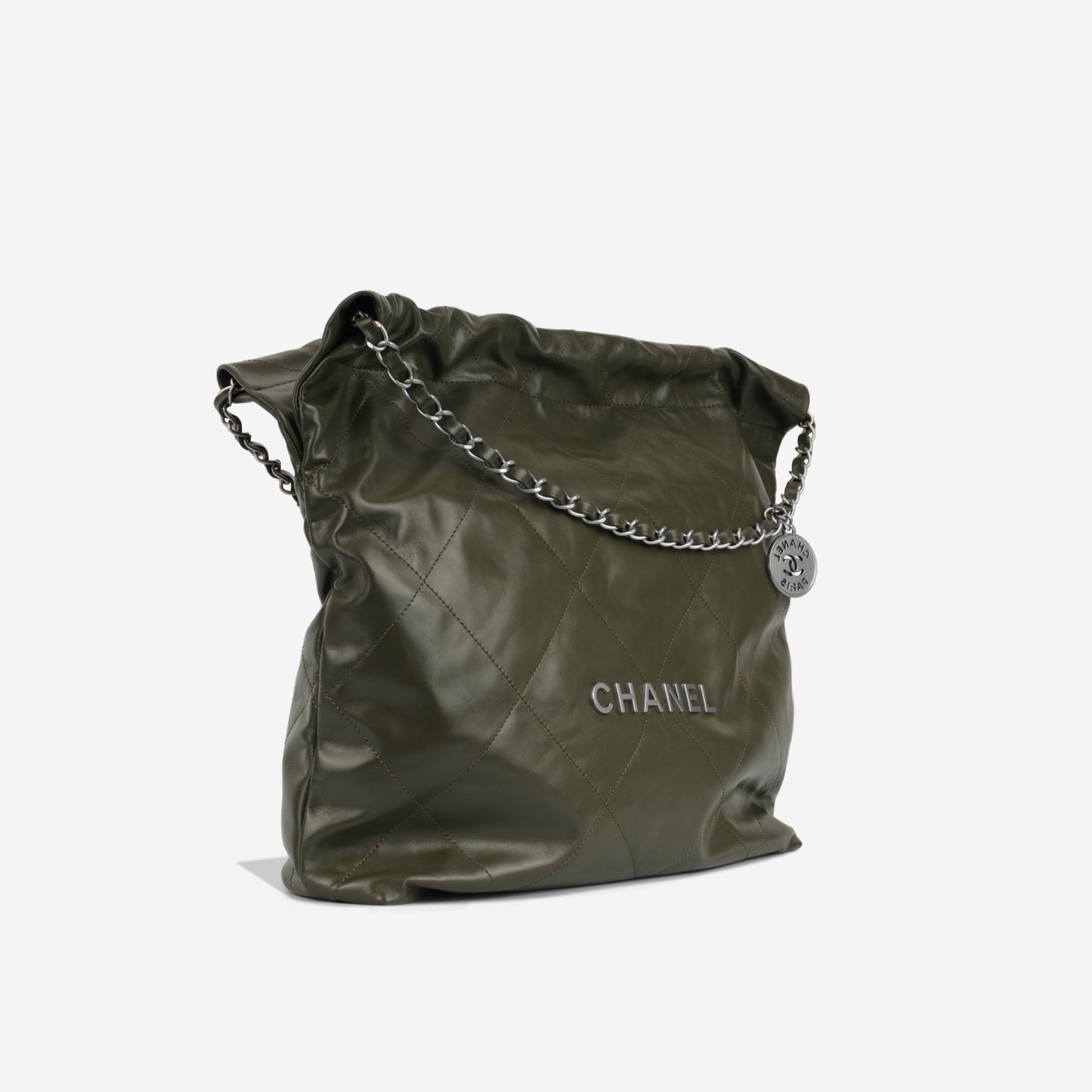 Chanel Chanel 22 Calfskin Silver Tote Bag