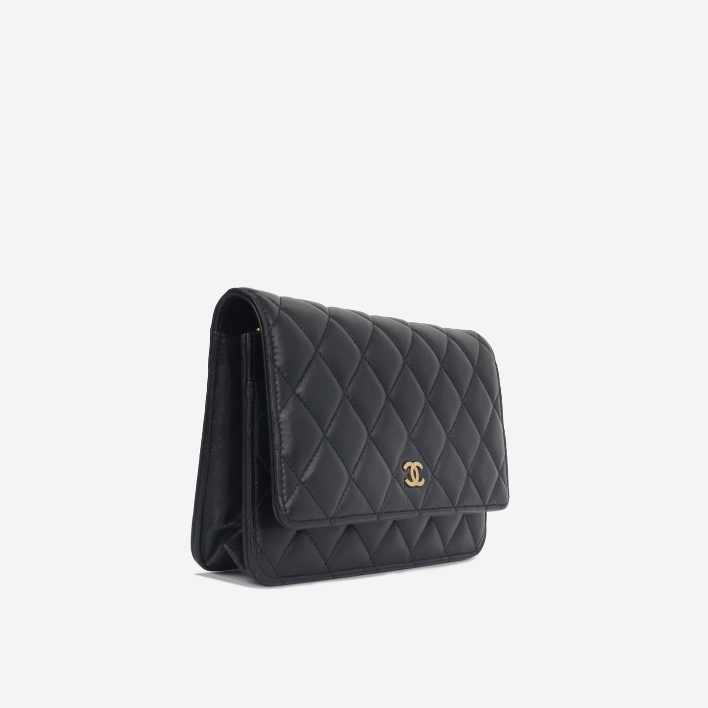Chanel Wallet On Chain Lambskin Black Crossbody Lambskin