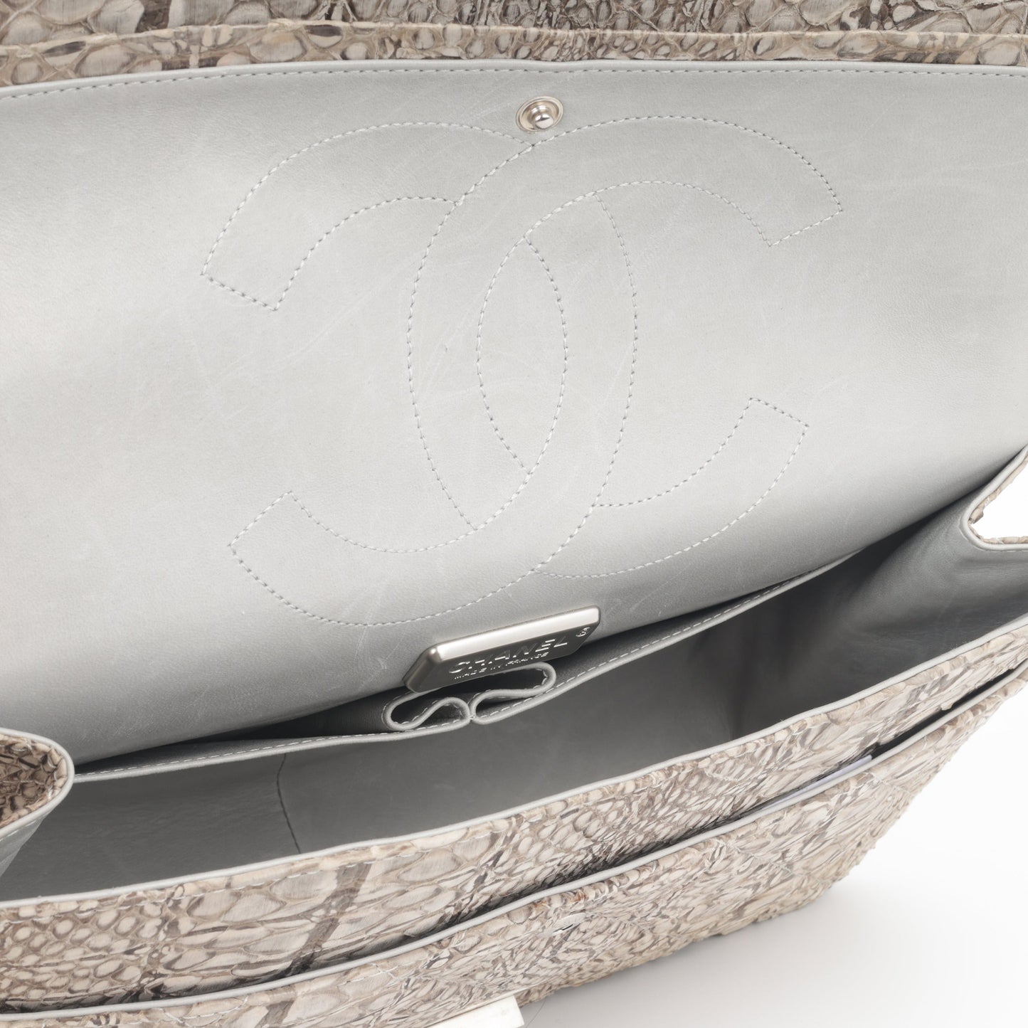 Chanel Classic Flap Lambskin Silver Shoulder Bag Style 3