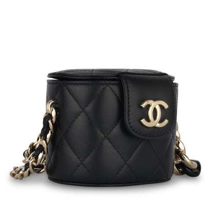 Chanel Vanity Lambskin Black Clutch Style 7