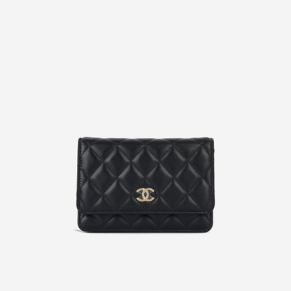 Chanel Wallet On Chain Lambskin Black Crossbody Style 11