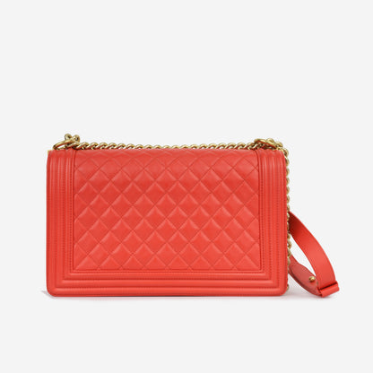Chanel Boy Bag Lambskin Gold Shoulder Bag Lambskin