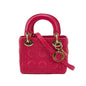 Lady Dior Mini Fuchsia Pink handbag Cannage Leather with strap