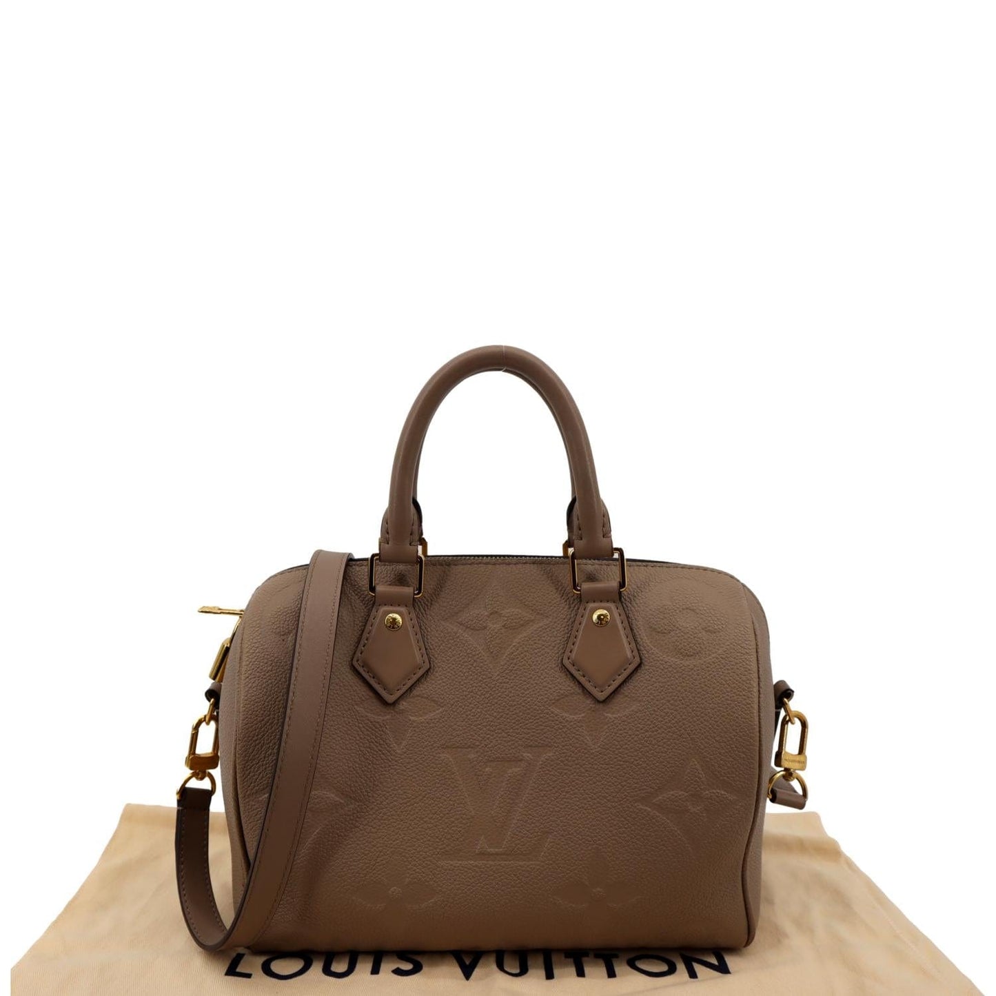 LOUIS VUITTON 25 Bandouliere Monogram Empreinte Shoulder Bag Tourterelle