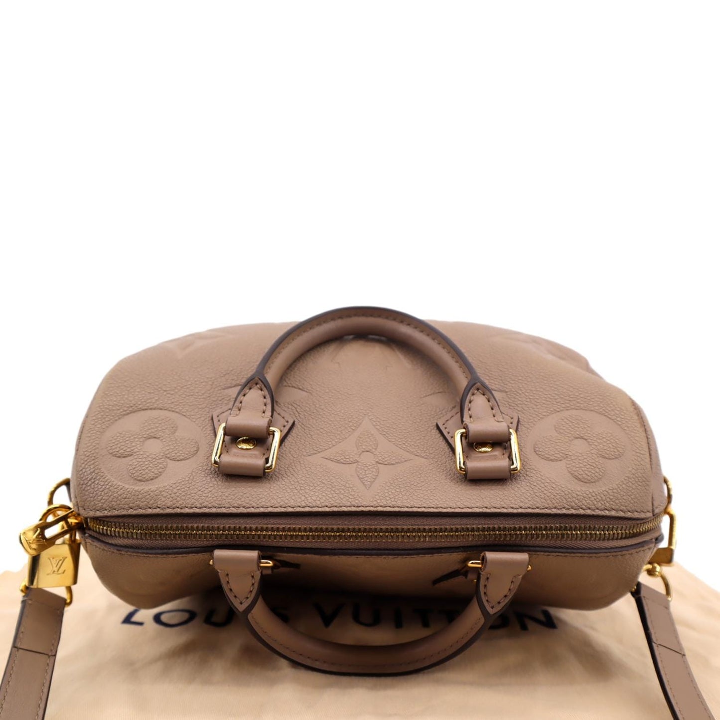 LOUIS VUITTON 25 Bandouliere Monogram Empreinte Shoulder Bag Tourterelle