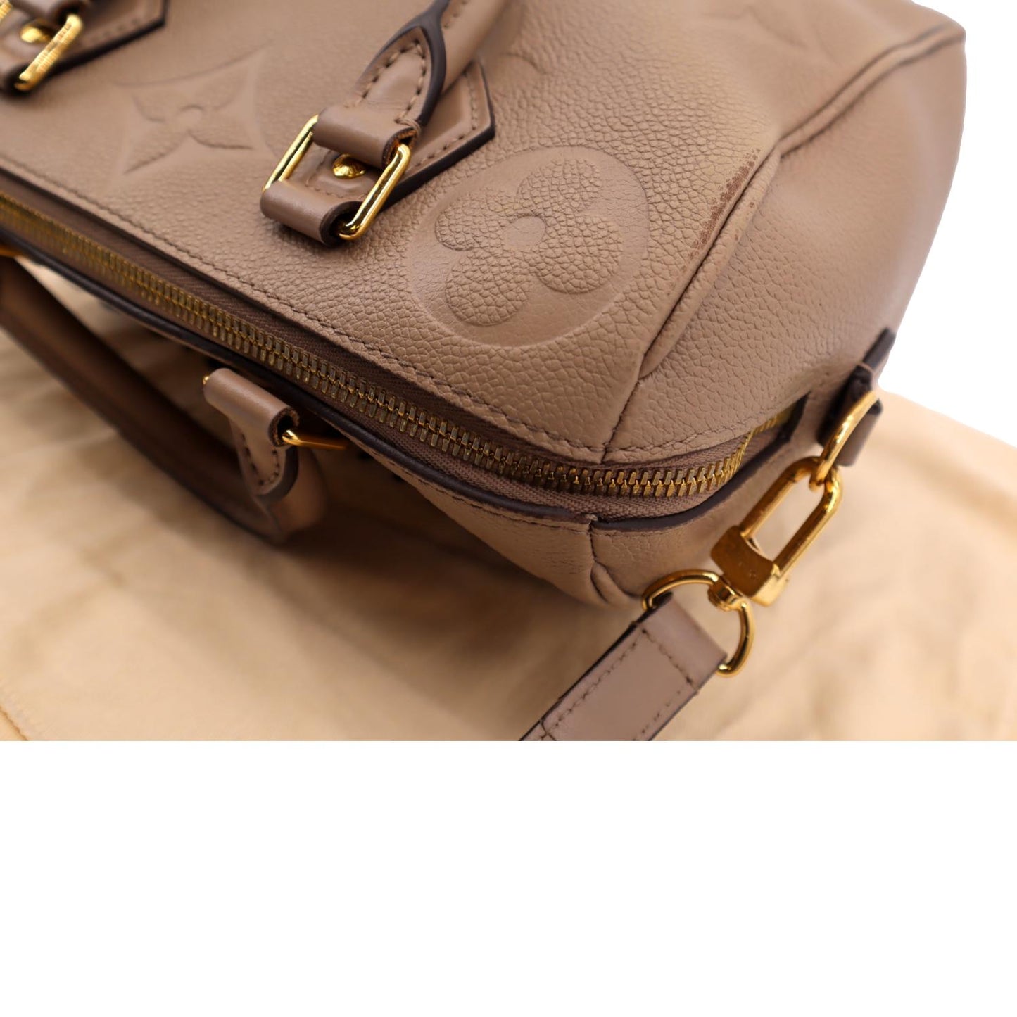 LOUIS VUITTON 25 Bandouliere Monogram Empreinte Shoulder Bag Tourterelle
