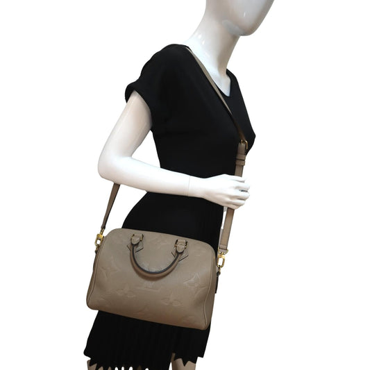 LOUIS VUITTON 25 Bandouliere Monogram Empreinte Shoulder Bag Tourterelle