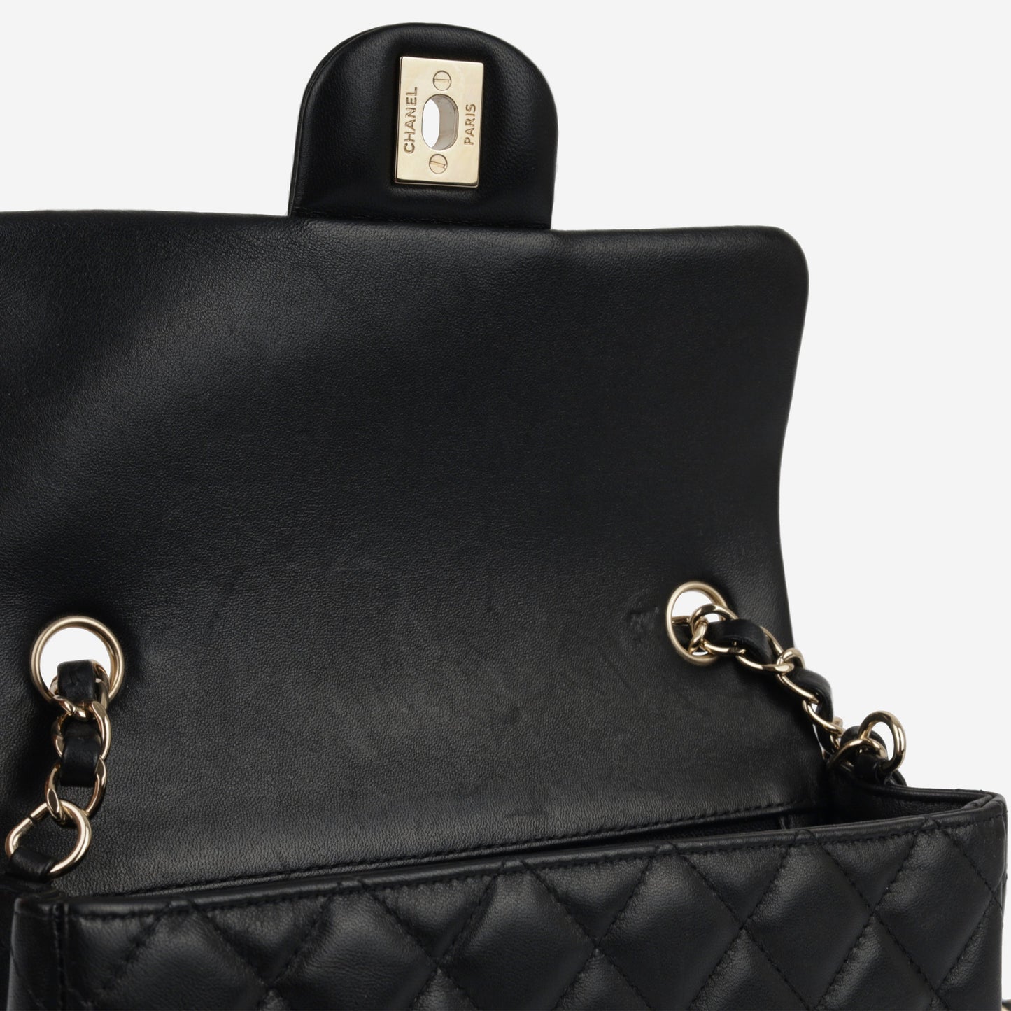 Chanel Classic Flap Lambskin Black Shoulder Bag Style 132