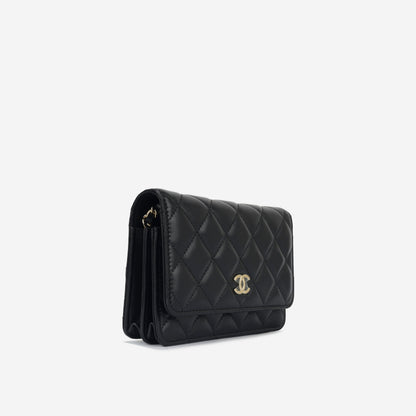 Chanel Wallet On Chain Lambskin Black Crossbody Style 11