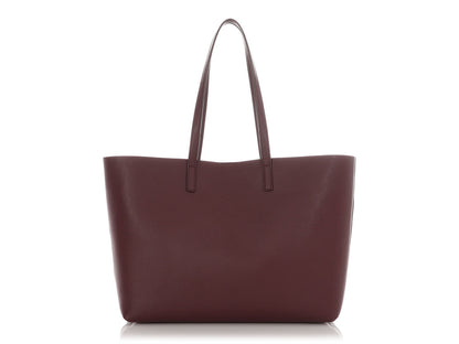 Saint Laurent Large Burgundy Shopping Tote