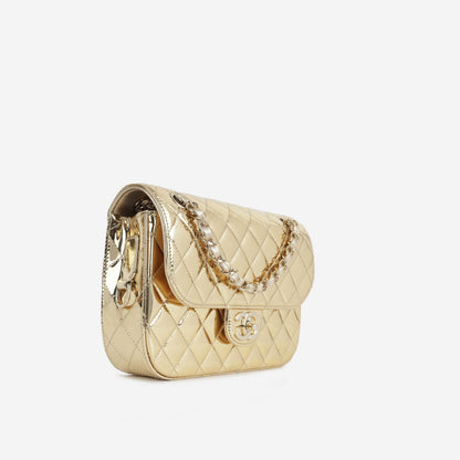 Chanel Classic Flap Lambskin Gold Shoulder Bag Style 145