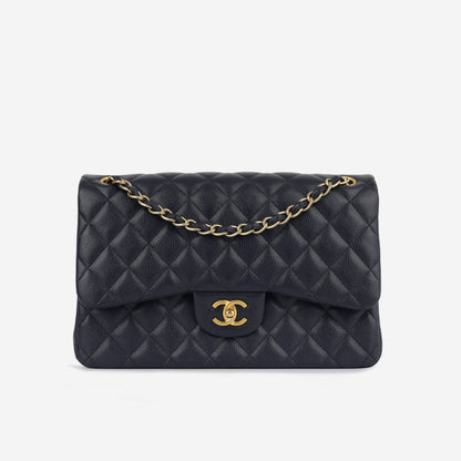 Chanel Classic Flap Lambskin Black Shoulder Bag Style 86