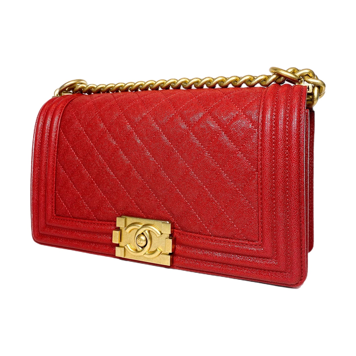 Chanel Red Boy Handbag
