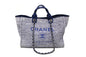 Chanel Blue Tweed Maxi Deauville Shopping Tote