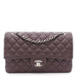Chanel Burgundy Quilted Caviar Leather Classic Double Flap Bag