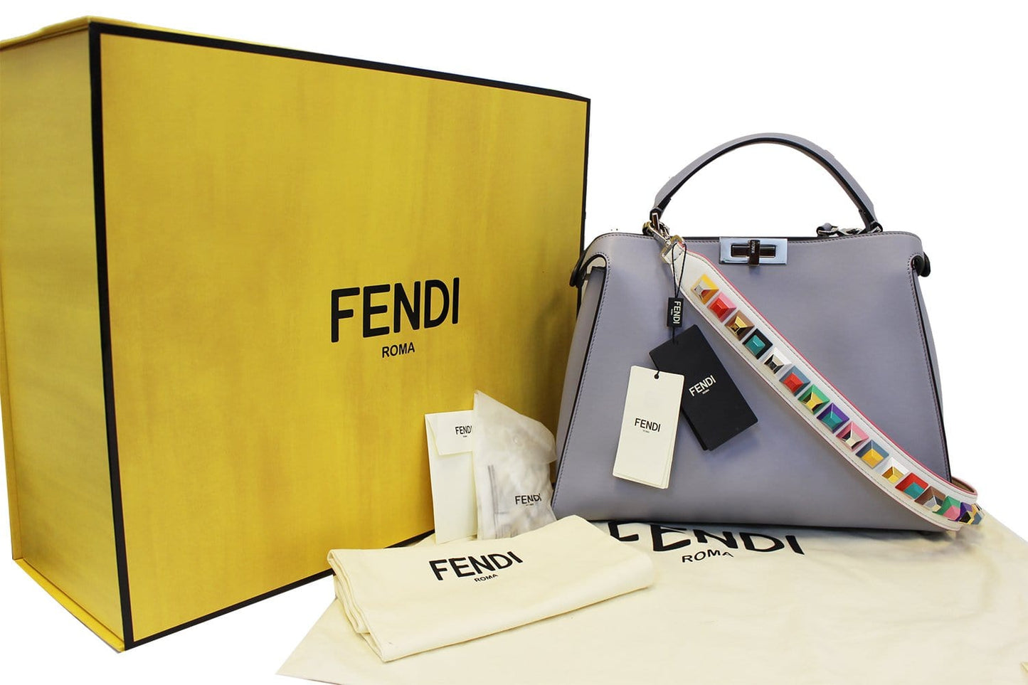 Fendi Peekaboo Leather Red Shoulder Bag