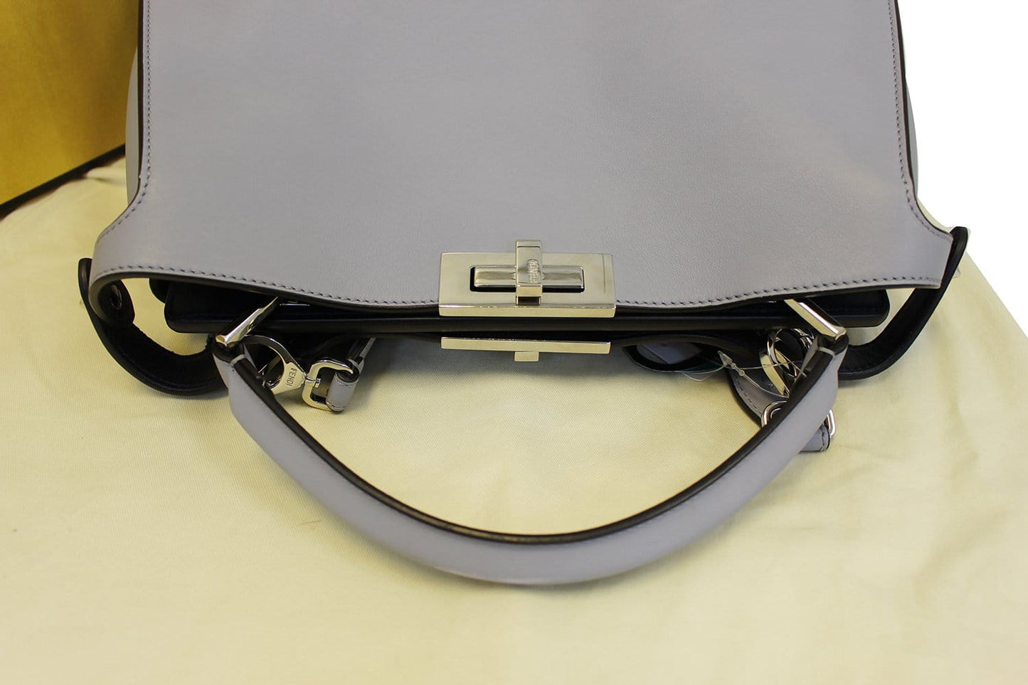 Fendi Peekaboo Leather Red Shoulder Bag