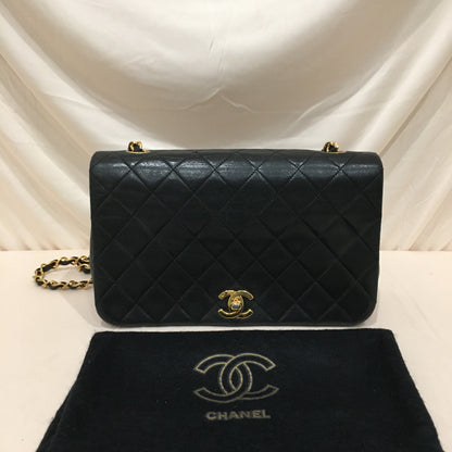 Chanel Flap Leather Black Shoulder Bag