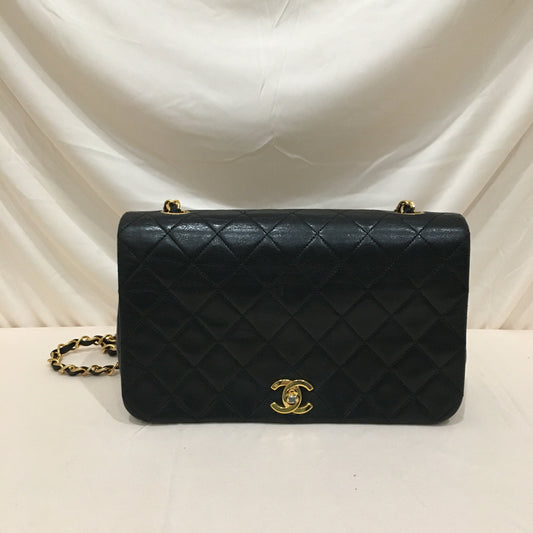 Chanel Flap Leather Black Shoulder Bag