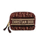 Christian Dior Velvet Oblique Cosmetic Pouch Burgundy