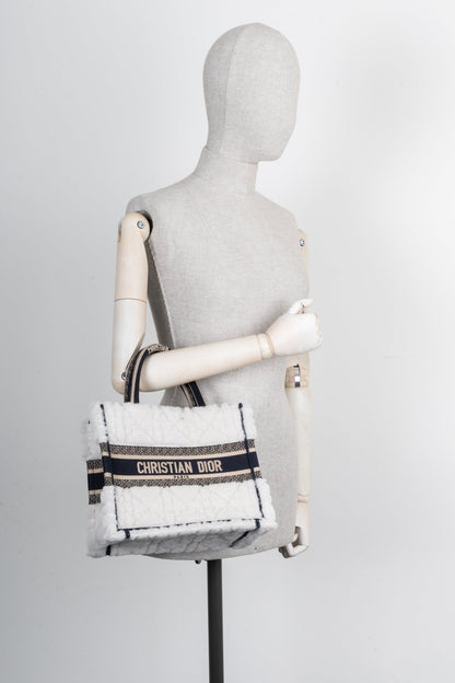 Christian Dior Book Tote Shearling Small