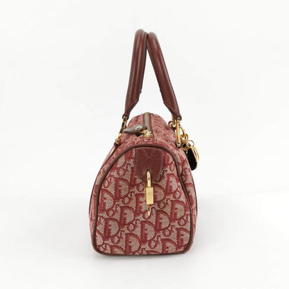 Christian Dior Trotter Boston Cloth Oblique Mini Red Handbag