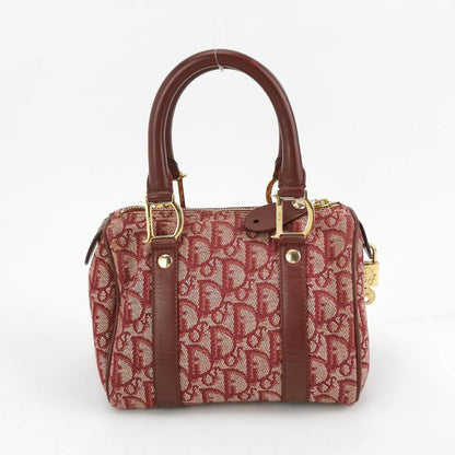 Christian Dior Trotter Boston Cloth Oblique Mini Red Handbag