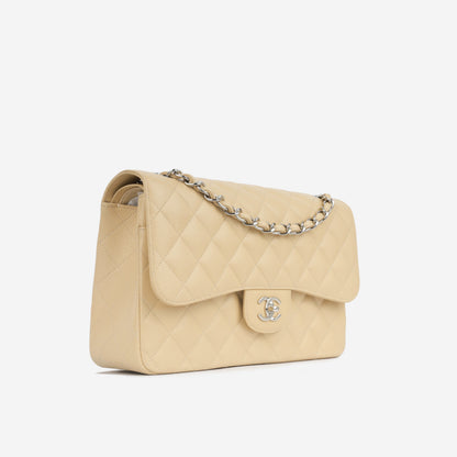 Chanel Classic Flap Lambskin Silver Shoulder Bag Style 6