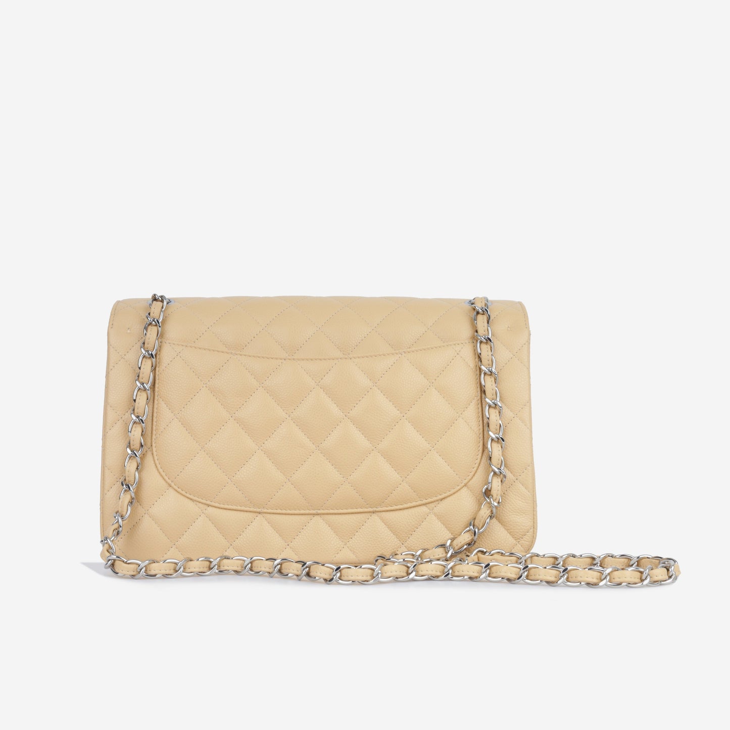 Chanel Classic Flap Lambskin Silver Shoulder Bag Style 6