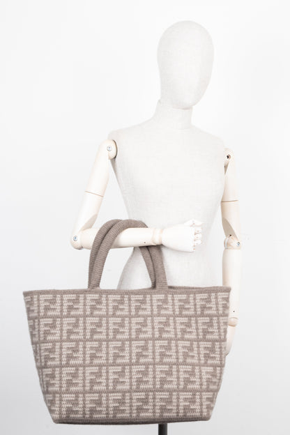 FENDI Large Zucca Tote Bag Cashmere Grey