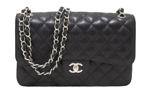 Chanel Flap Classic Quilted Caviar Leather Black Shoulder Bag Style 3