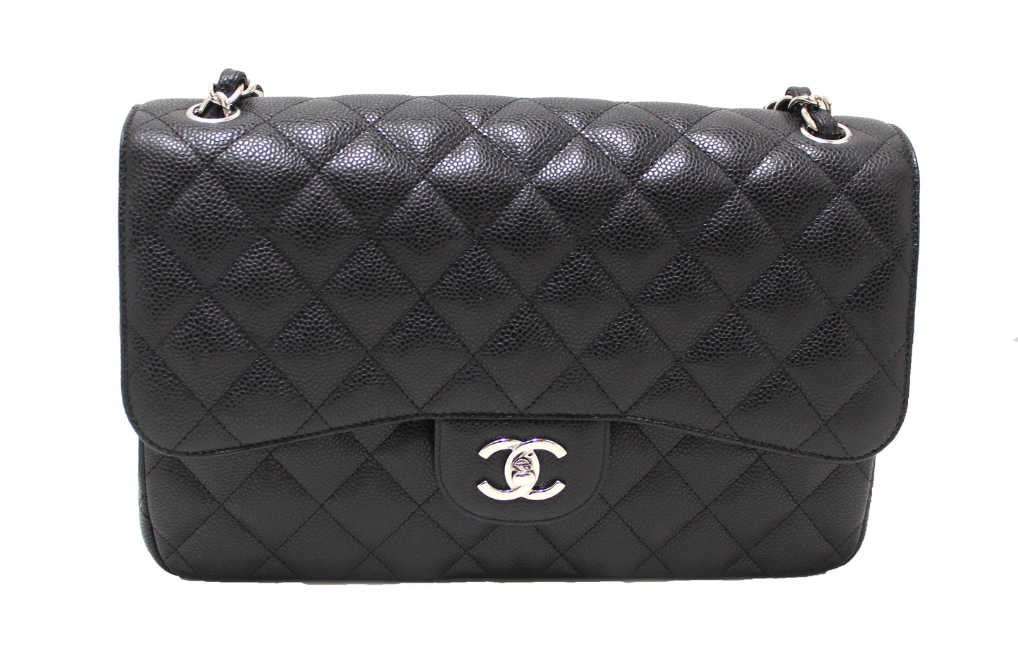 Chanel Flap Classic Quilted Caviar Leather Black Shoulder Bag Style 3
