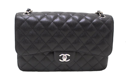 Chanel Flap Classic Quilted Caviar Leather Black Shoulder Bag Style 3