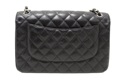 Chanel Flap Classic Quilted Caviar Leather Black Shoulder Bag Style 3