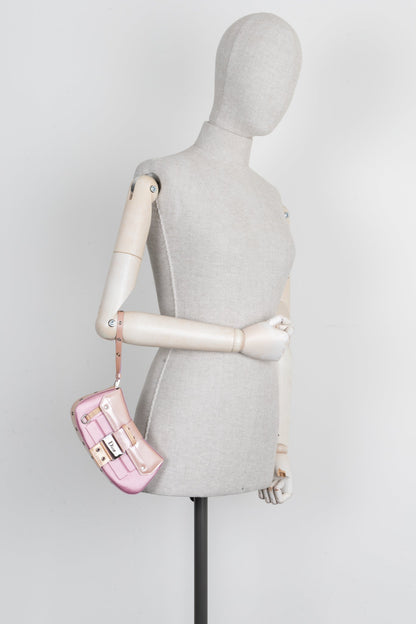 Christian Dior Columbus Clutch Patent Satin Pink