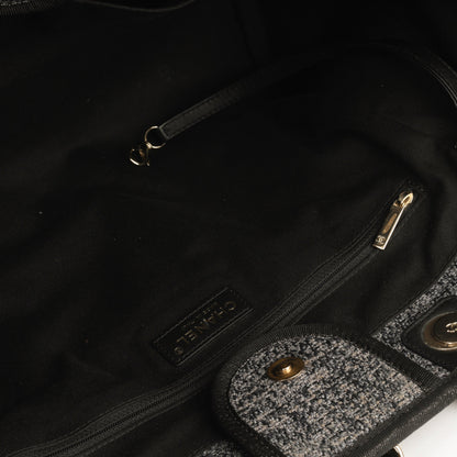 Chanel Cambon Tweed Black Tote Bag Style 2