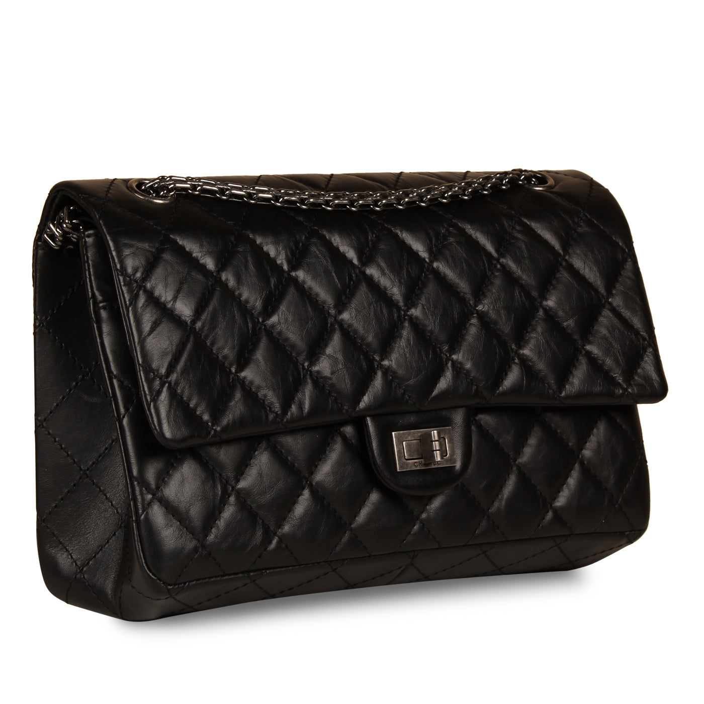 Chanel Classic Flap Calfskin Black Shoulder Bag Style 10