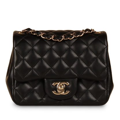 Chanel Classic Flap Lambskin Black Shoulder Bag Style 228