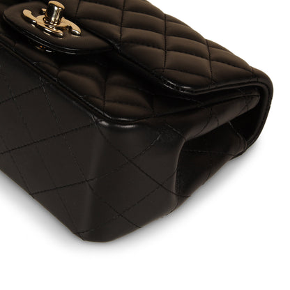 Chanel Classic Flap Lambskin Black Shoulder Bag Style 228