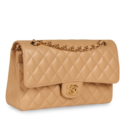 Chanel Classic Flap Lambskin Gold Shoulder Bag Style 38