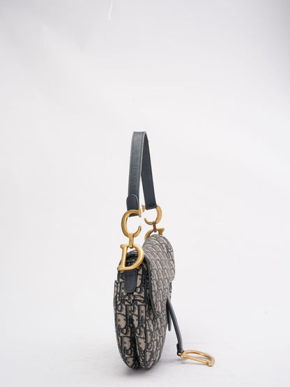Dior Saddle Bag Medium Blue Oblique Jacquard 2020
