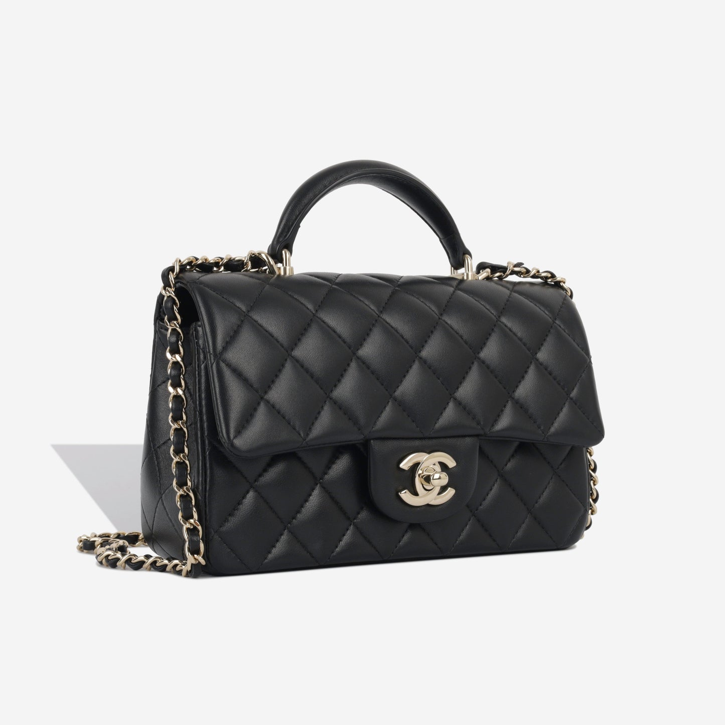 Chanel Classic Flap Lambskin Black Shoulder Bag Style 156