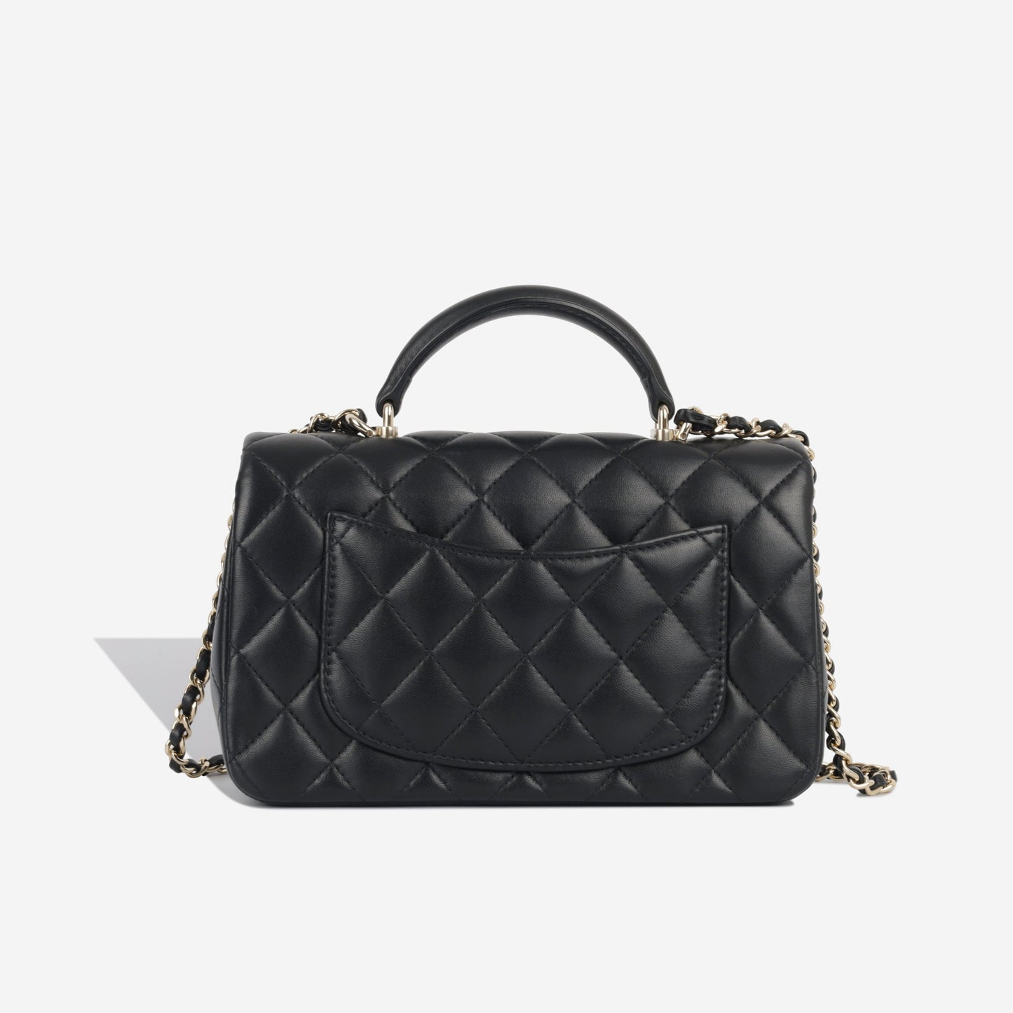Chanel Classic Flap Lambskin Black Shoulder Bag Style 156