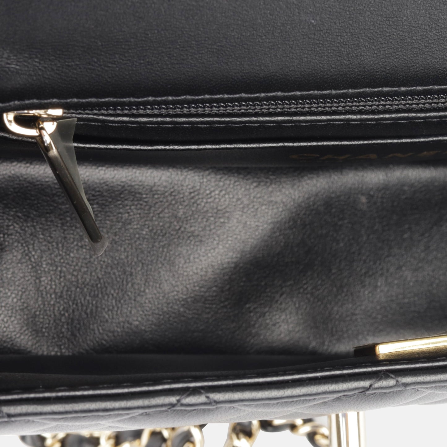 Chanel Classic Flap Lambskin Black Shoulder Bag Style 156